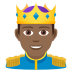 🤴🏾 prince: medium-dark skin tone display on JoyPixels